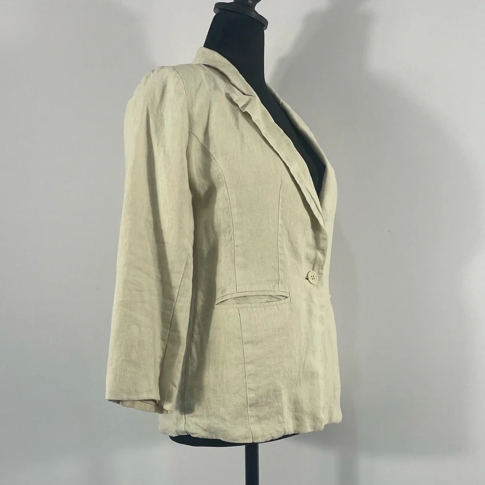Love Tree Linen Blazer, Jacket, 3/4 sleeve, Size Medium, Classic, women’s - Picture 4 of 9